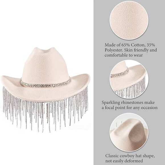 Cowgirl shiny hat main image 3